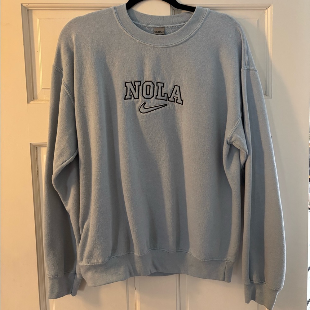 NOLA (New Orleans, LA) crewneck with nike logo (not nike brand)